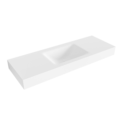 Mondiaz CLOUD Talc vrijhangende wastafel 130cm midden rand 12cm