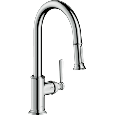 AXOR Montreux robinet de cuisine avec bec rond haut pivotant avec douchette extractible chrome