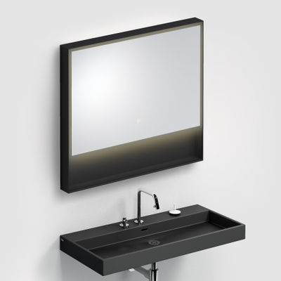 Clou Look at Me spiegel – rechthoek – 90x80 cm – indirecte LED rondom – Zwart mat
