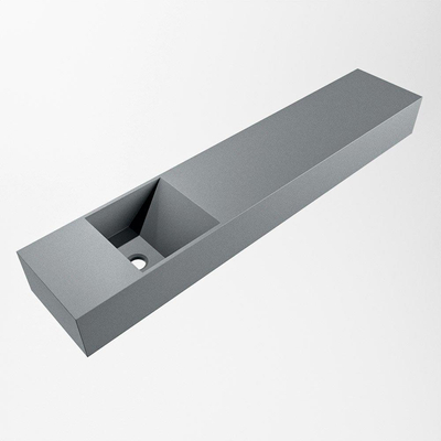 Mondiaz TYNE Lave-mains - 110x23x12cm - vasque à gauche - sans trous de robinet - solid surface - Plata