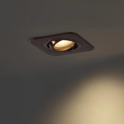 QAZQA Alberto Ensemble de spots encastrés - 1 spot - 9x11.2cm - y compris lampe LED dimmable - IP44 - Carré - Bronze