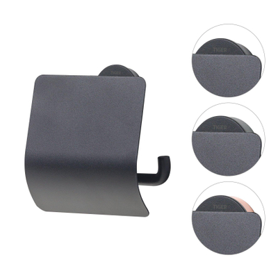 Tiger Urban Ensemble d’accessoires de toilettes Brosse de toilette avec support Porte-rouleau de papier toilette avec clapet Patère Noir