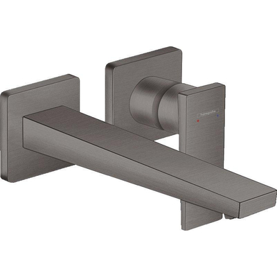 Hansgrohe Metropol 1 greeps wastafelkraan - afbouwdeel - met voorsprong 225 mm en afvoerplug - glans zwart chroom