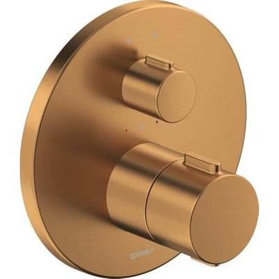 Duravit Thermostatarmaturen Ensemble de finition - robinet de baignoire/douche encastré - thermostatique - 2 sorties - Ø17cm - bronze brossé