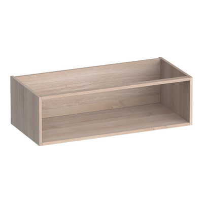 BRAUER Flourish zijkast - 99x30x45.5cm - met 1 opbergvak lamellen eiken wit
