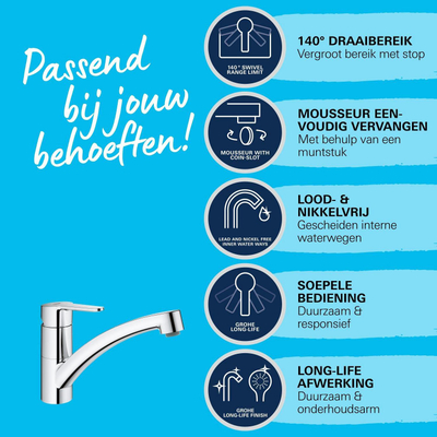 GROHE Start Eco Keukenkraan - laag - chroom