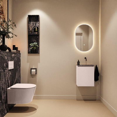 MONDIAZ TURE-DLUX Meuble toilette - 40cm - Rosee - EDEN - vasque Lava - position droite - sans trou de robinet