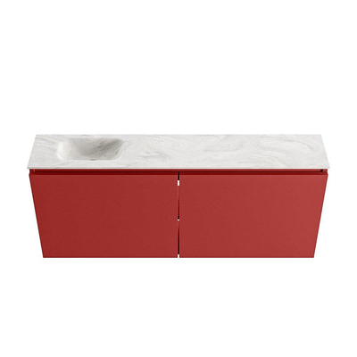 MONDIAZ TURE-DLUX 120cm toiletmeubel Fire. EDEN wastafel Ostra positie links. Met 1 kraangat.