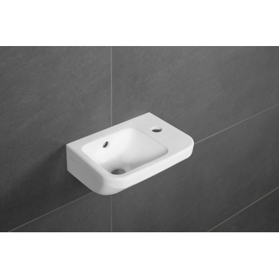 Villeroy & Boch Architectura fontein - 36x26cm - 1 kraangat rechts - met overloop ceramic - White Alpine (glans wit)