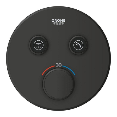 GROHE Grohtherm SmartControl afbouwdeel - rond - thermostatisch - 2 functies - mat zwart