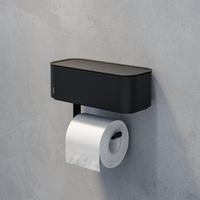 Tiger 2 Store Porte-papier toilette 25x11x15.4cm avec rangement Noir