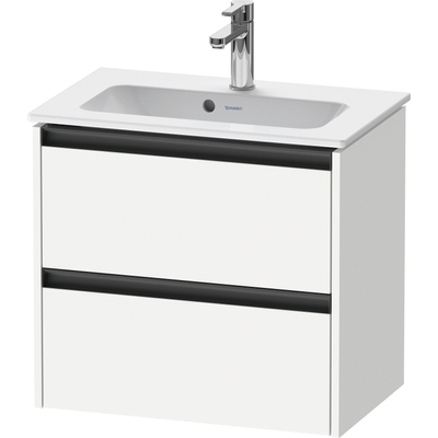 Duravit Ketho.2 Wastafelonderbouwkast - met 2 laden - 61x39x54.9cm - met grepen antraciet - wit mat