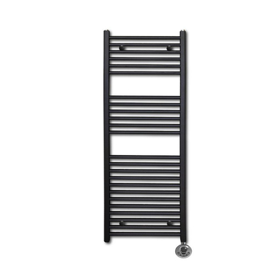 Sanicare Lumara Radiateur electrique - 120x50cm - 750W - thermostat chrome - en bas à droite - aluminium - noir mat