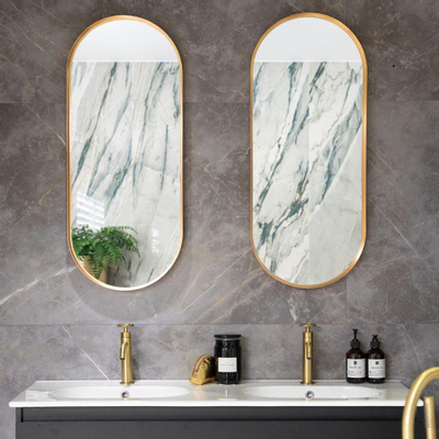 Saniclass Retro Line miroir – ovale – 38 x 90 cm – Or mat