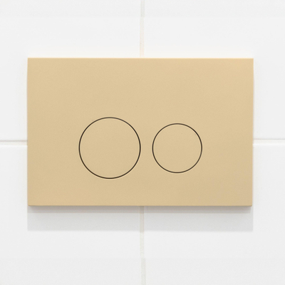 Plaque de commande QeramiQ Push avec support pour blocs de toilette - pour réservoir encastré Geberit UP320 - double chasse - boutons ronds - plastique - incluant 12 blocs de toilette - beige