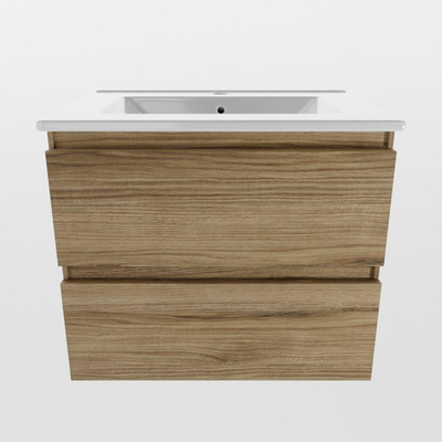 Mondiaz Aivy badmeubelset - 60x45x50cm - 1 kraangat - 1 wasbak talc Keramiek - Midden - 2 lades - Zonder spiegel - Melamine Chai