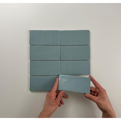 ÉCHANTILLON Cifre Cerámica Carreau mural Atlas Sky Mate Vintage Mat bleu clair