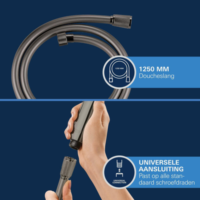 GROHE Silverflex Flexible de douche - 125cm - lisse - hard graphite