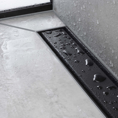 Hansgrohe RainDrain Match Douchegoot - 60cm - hoogte verstelbaar frame - mat zwart