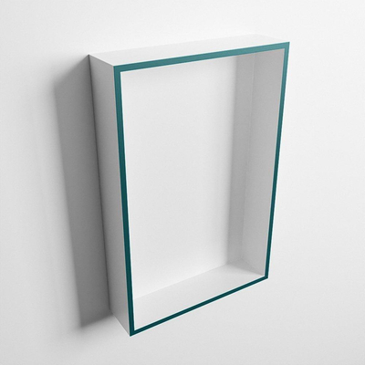 Mondiaz Easy nis 29.5x44.5x8cm voor Inbouw/opbouw 1 open vak Solid surface Talc/Smag