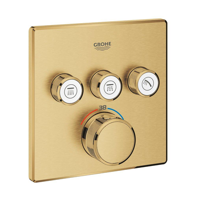 Grohe SmartControl Inbouwthermostaat - 4 knoppen - 15.8x15.8cm - brushed cool sunrise