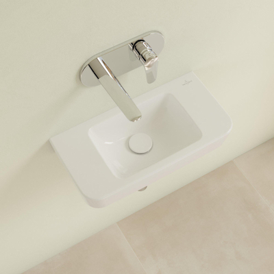 Villeroy & Boch O.novo Lave-main WC 50x14.5x13.5cm sans trou de robinet ni trop-plein Blanc Alpin
