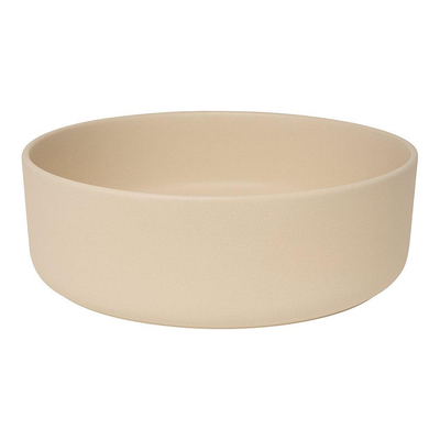 FugaFlow Eccelente Pietra waskom - 36x36x12cm - zonder overloop - rond - keramiek - mat beige