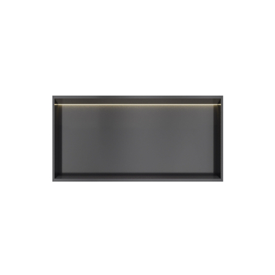 Hotbath &MORE Inbouwbox of inbouwnis - 30x60x10 - met LED - IP44 - PVD - geborsteld zwart