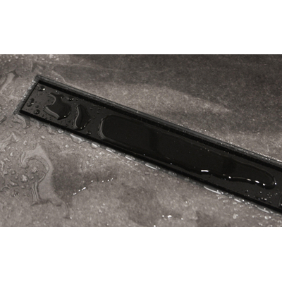 Easy Drain Compact 30 TAF Modulo caniveau de douche inox avec grille Zero+, garde d'eau 30mm 80cm profondeur d'encastrement 70mm avec évacuation latérale noir