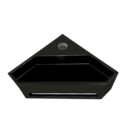 Wiesbaden Julia fontaine d'angle 35 x 35 x 16 cm solid surface noir mat