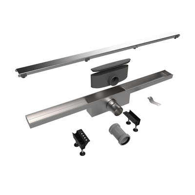 Easy Drain Compact Zero caniveau de douche plaque simple avec sortie latérale 6x70cm 50mm inox