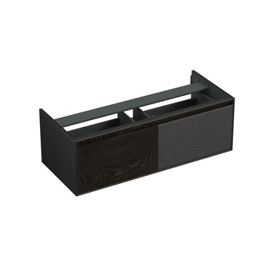 Forzalaqua Reno 2.0 meuble sous-lavabo 120x51x40cm avec 2 tiroirs sans poignée à fermeture douce Chêne massif Black oiled