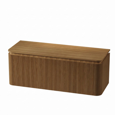 Royal Plaza Terra Edge Ensemble meuble de salle de bains - 120x45.5x46cm - plan de toilette - 2 tiroirs - sandwood (chêne clair)