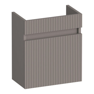 BRAUER Joy Wavy meuble sous-lavabo pour fontaine - 40x45x22cm - porte à ouverture à gauche - sans poignée - taupe mat