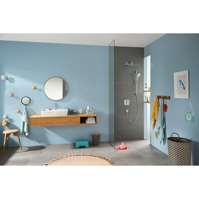 Hansgrohe Croma Select E Multi glijstangset met Croma Select E Multi handdouche 65cm met Isiflex`B doucheslang 160cm wit/chroom
