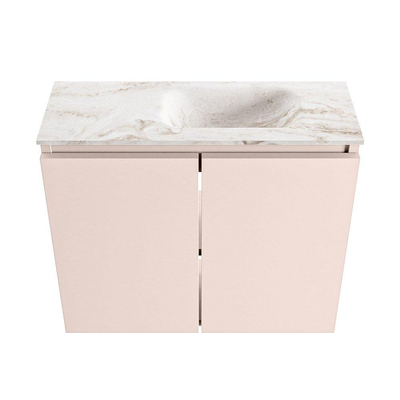 MONDIAZ TURE-DLUX 60cm toiletmeubel Rosee. EDEN wastafel Frappe positie rechts. Met 1 kraangat.
