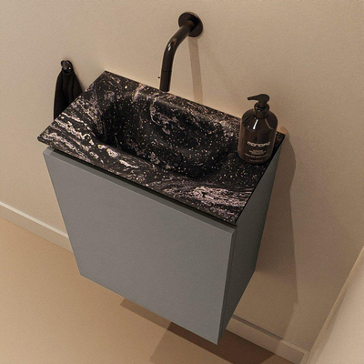 MONDIAZ TURE-DLUX 40cm toiletmeubel Smoke. EDEN wastafel Lava positie midden. Zonder kraangat.