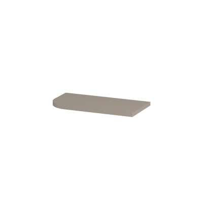 INK Concept R Plan vasque - 40x22x1.7cm - pour meuble de lavabo compact côté gauche arrondi - MDF laqué - Gris cachemire mat