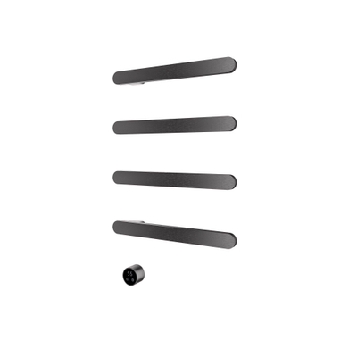 Hotbath &MORE Handdoekradiator - 50x76cm - soft square - 4 stangen - horizontaal - met schakelaar - PVD - geborsteld gunmetal (antraciet)