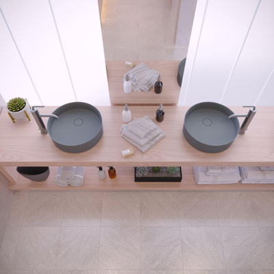 Ideavit SolidFloat Lavabo 40x12cm rond Solid Surface gris foncé mat