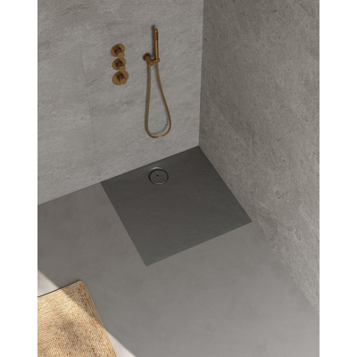 Riho Nuvia Douchevloer - 80x80cm - antibacterieel - purite - stone grey