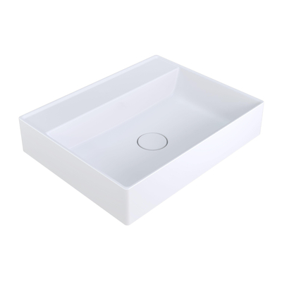Arcqua Edge Opbouw Wastafel - 60x47x12cm - zonder kraangat - cast marble - mat wit