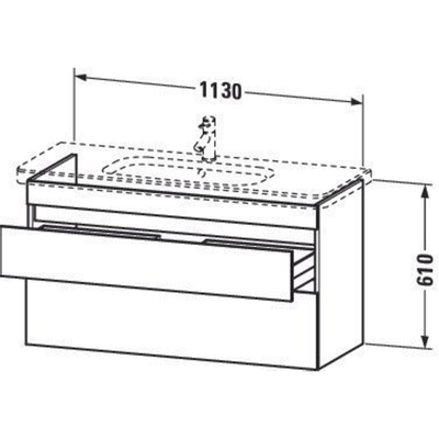 Duravit Durastyle Meuble sous-lavabo avec 2 tiroirs 113x44.8x61cm pour lavabo DuraStyle 232012 basalte