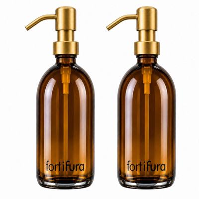 Fortifura Calvi Zeepdispenser - 500ml - set van 2 - geborsteld messing