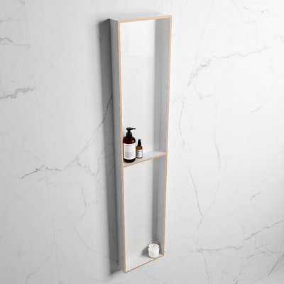 MONDIAZ EASY Nis - 89.5x29.5cm - geschikt voor in- of opbouw - 2 vakken - kleur Rosee | Talc