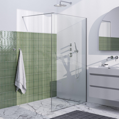 Brauer Season Douche à l'italienne - 120x200cm - verre clair avec cadre - Inox