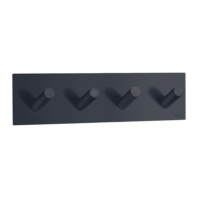 Smedbo Beslagsboden Handdoekhouder - 18x4.5x3cm - zelfklevend - RVS Mat zwart