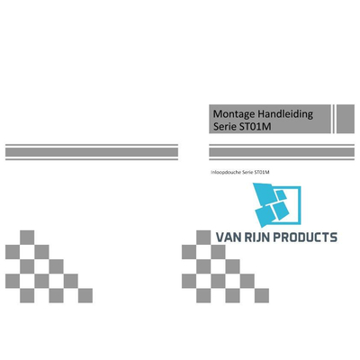 Van Rijn Products ST01 vaste wand - 30x200cm - helder glas met satijnbaan - - dikte 8mm - stabilisatiestang - muurprofiel - Chroom