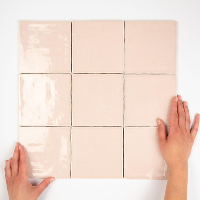 Terravito Viondo wandtegel - 13x13cm - 8mm - vierkant - glans roze