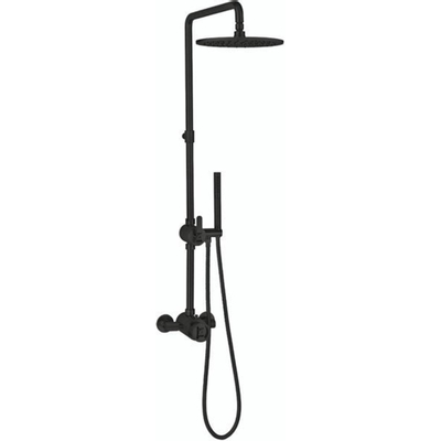 Crosswater Union Ensemble de douche pluie apparent - montage en saillie - barre de douche - douchette à main - noir mat